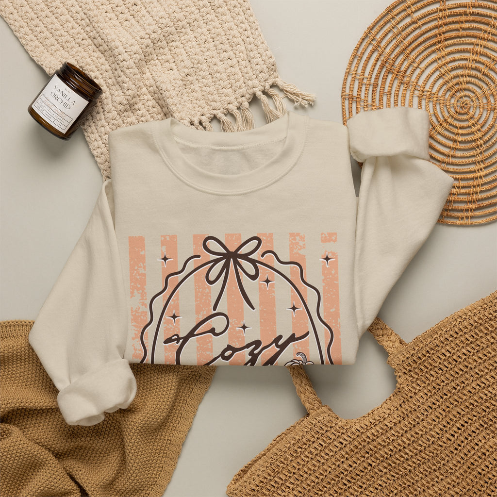 Cozy Season Striped Crewneck Sweatshirt