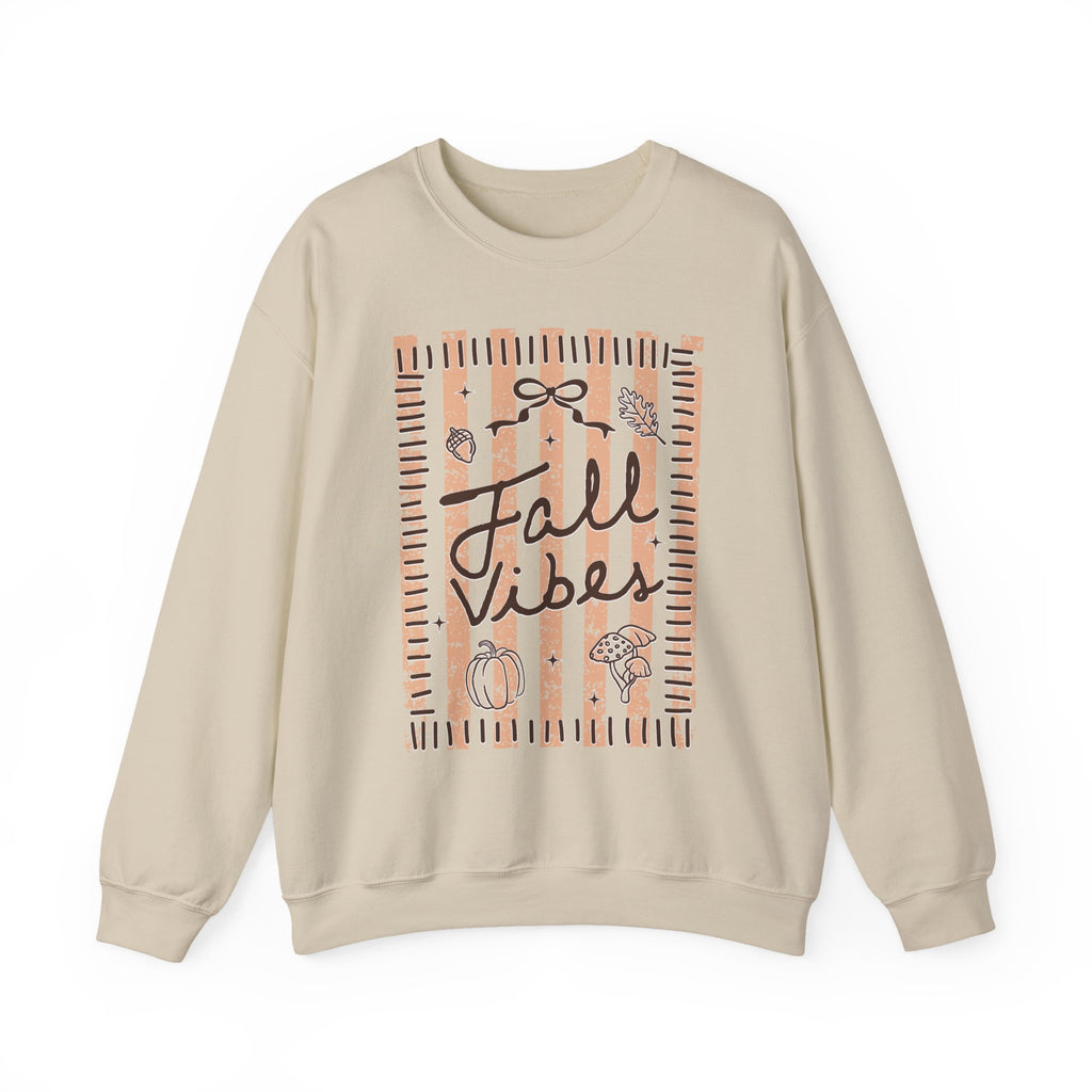 Fall Vibes Striped Crewneck Sweatshirt