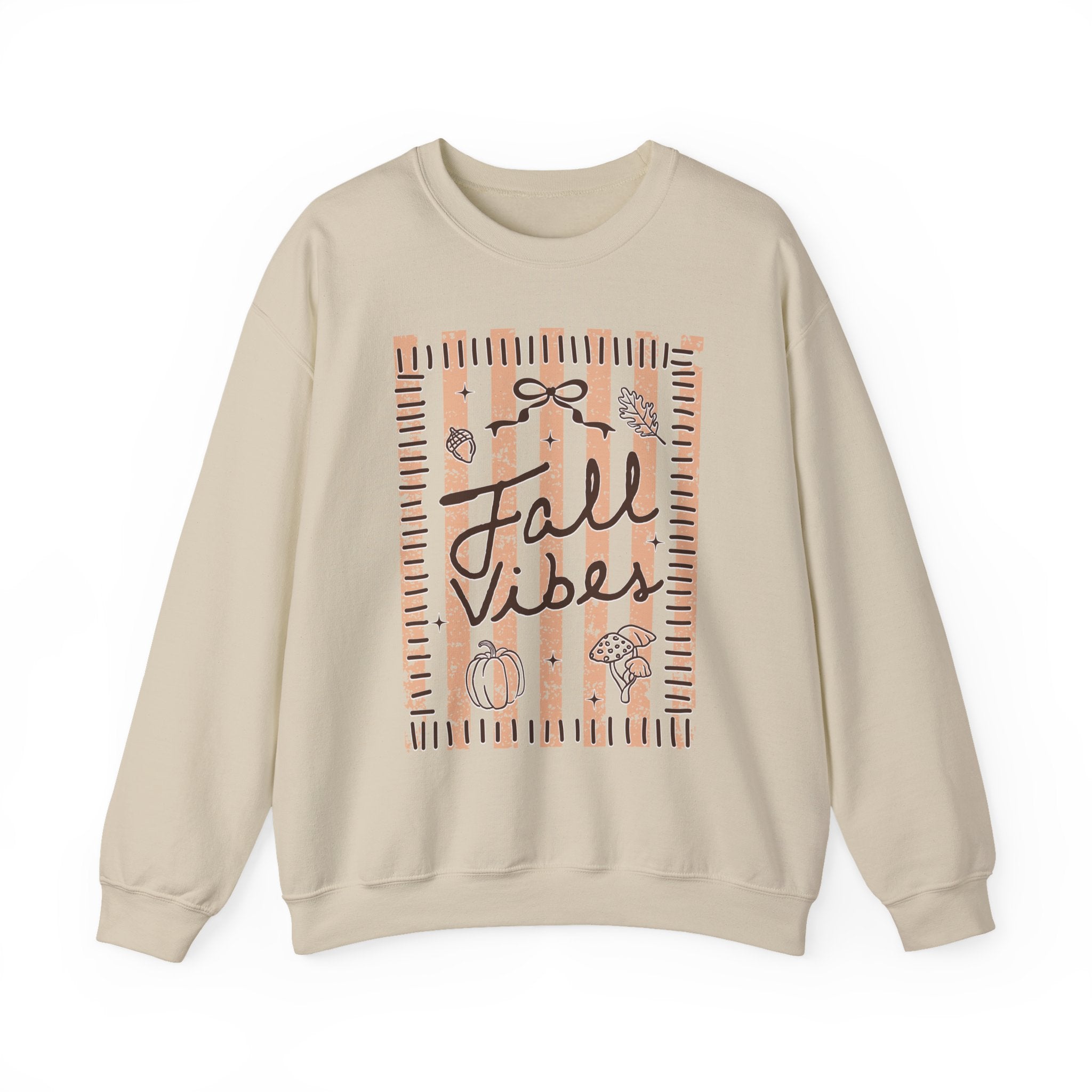 Fall Vibes Striped Crewneck Sweatshirt