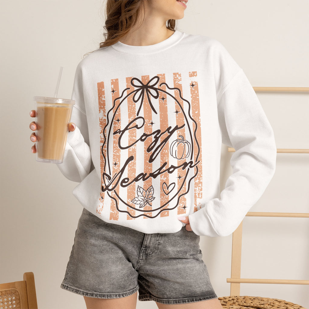 Cozy Season Striped Crewneck Sweatshirt