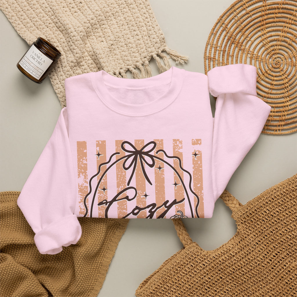 Cozy Season Striped Crewneck Sweatshirt
