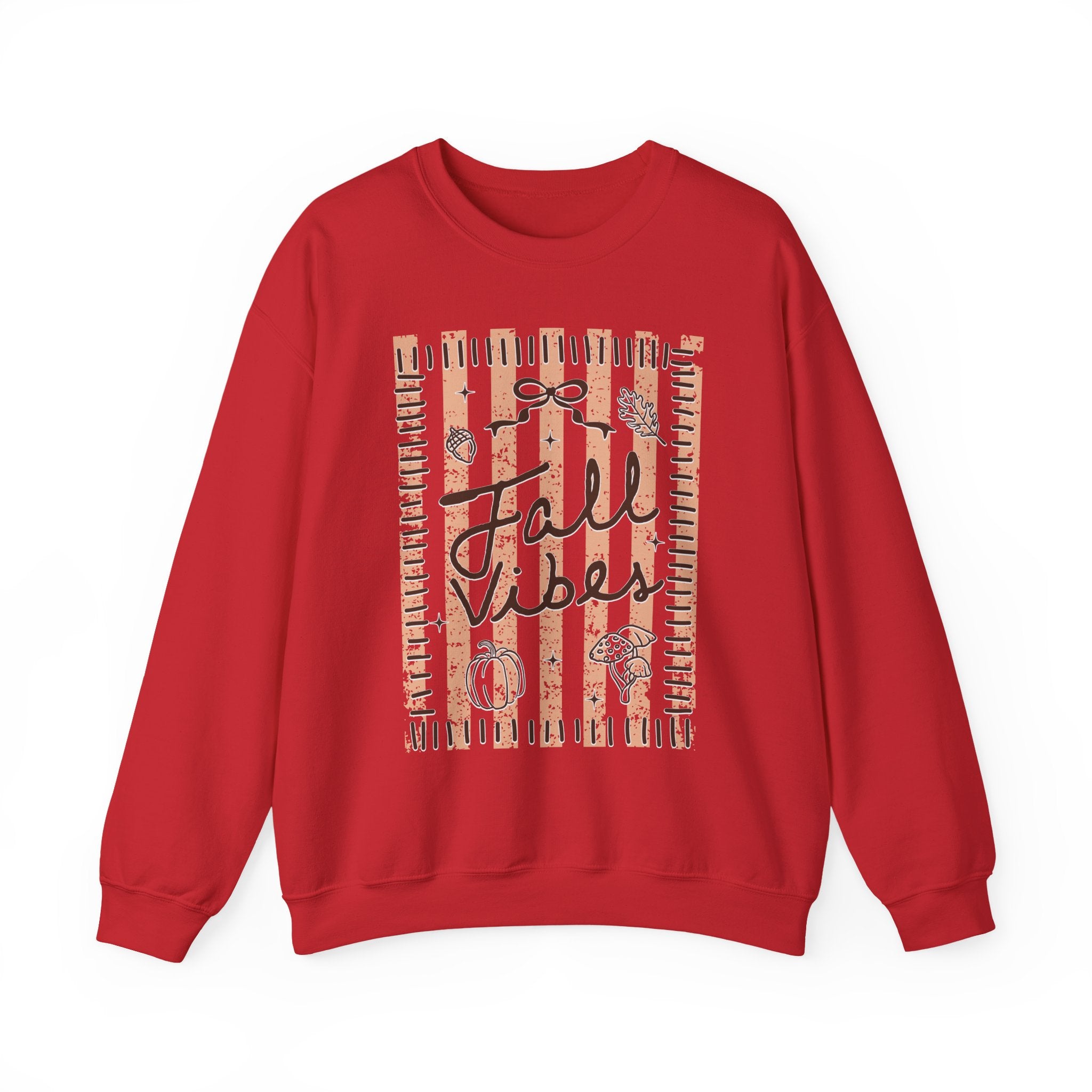 Fall Vibes Striped Crewneck Sweatshirt