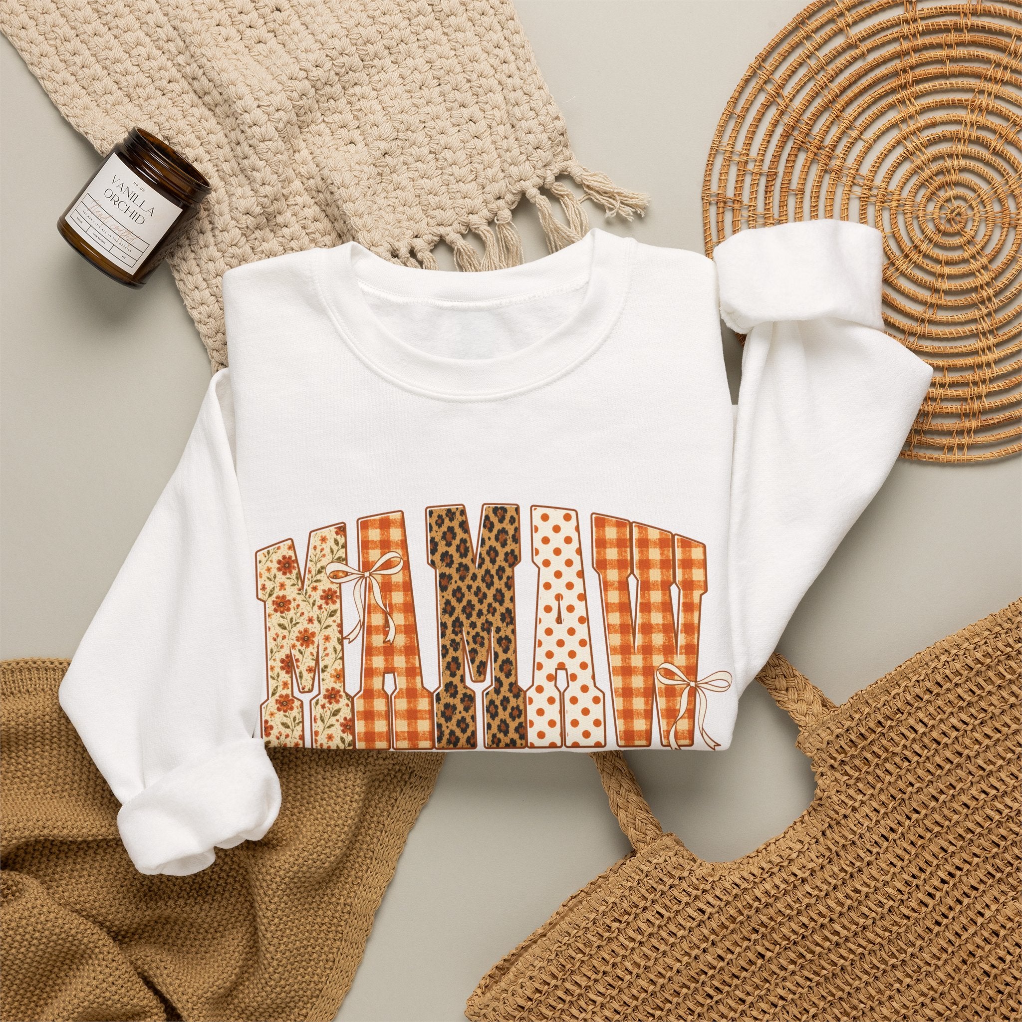 Mamaw Patchwork Crewneck Sweatshirt