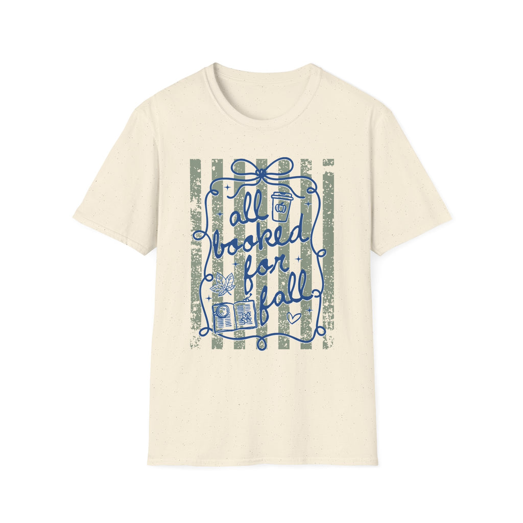 All Booked for Fall Vintage Striped Graphic Tee