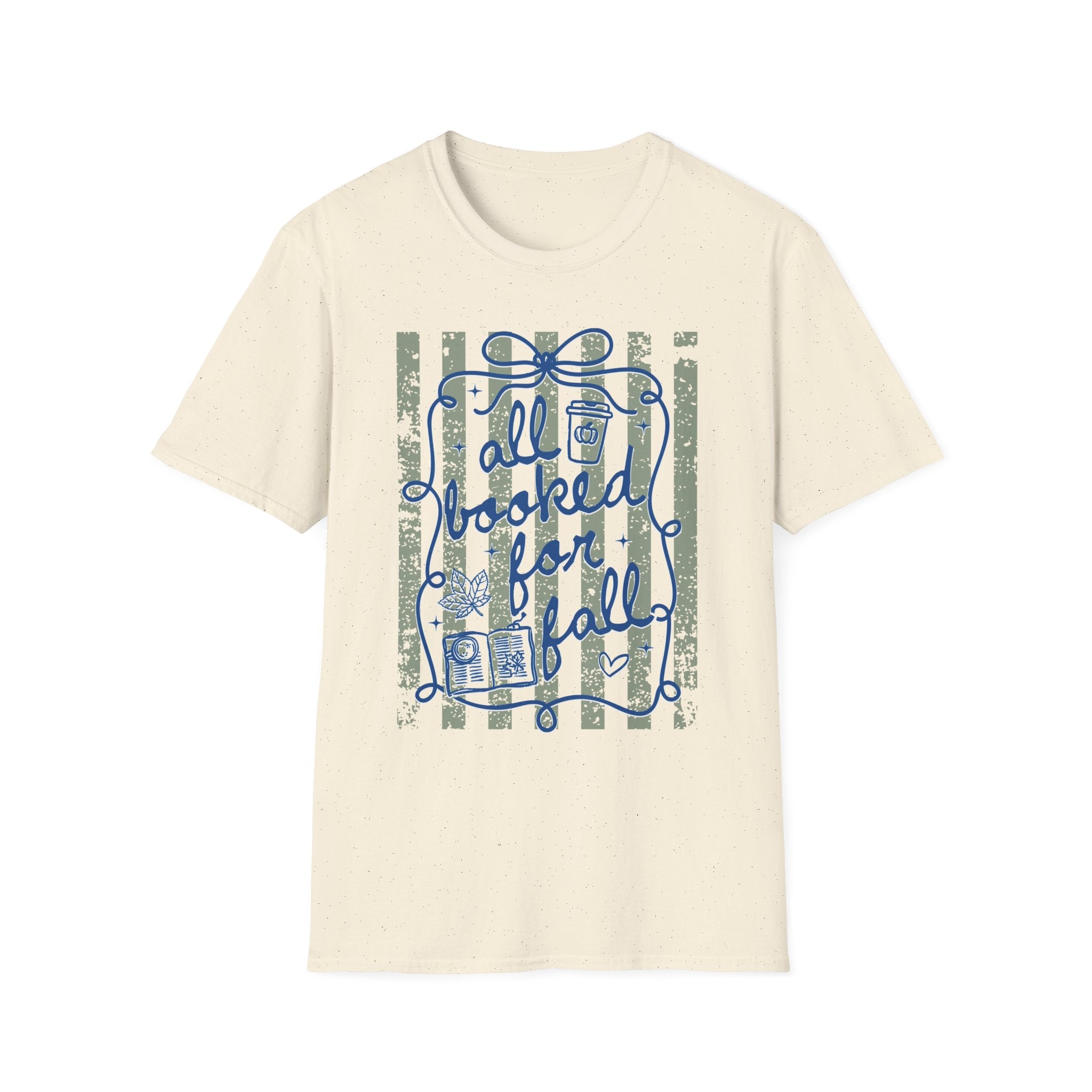 All Booked for Fall Vintage Striped Graphic Tee