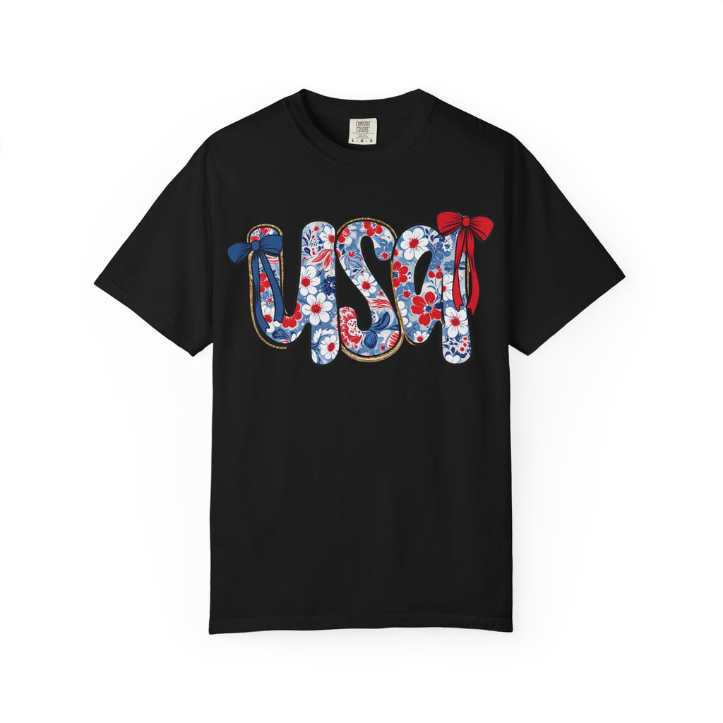 USA Floral Graphic T-Shirt