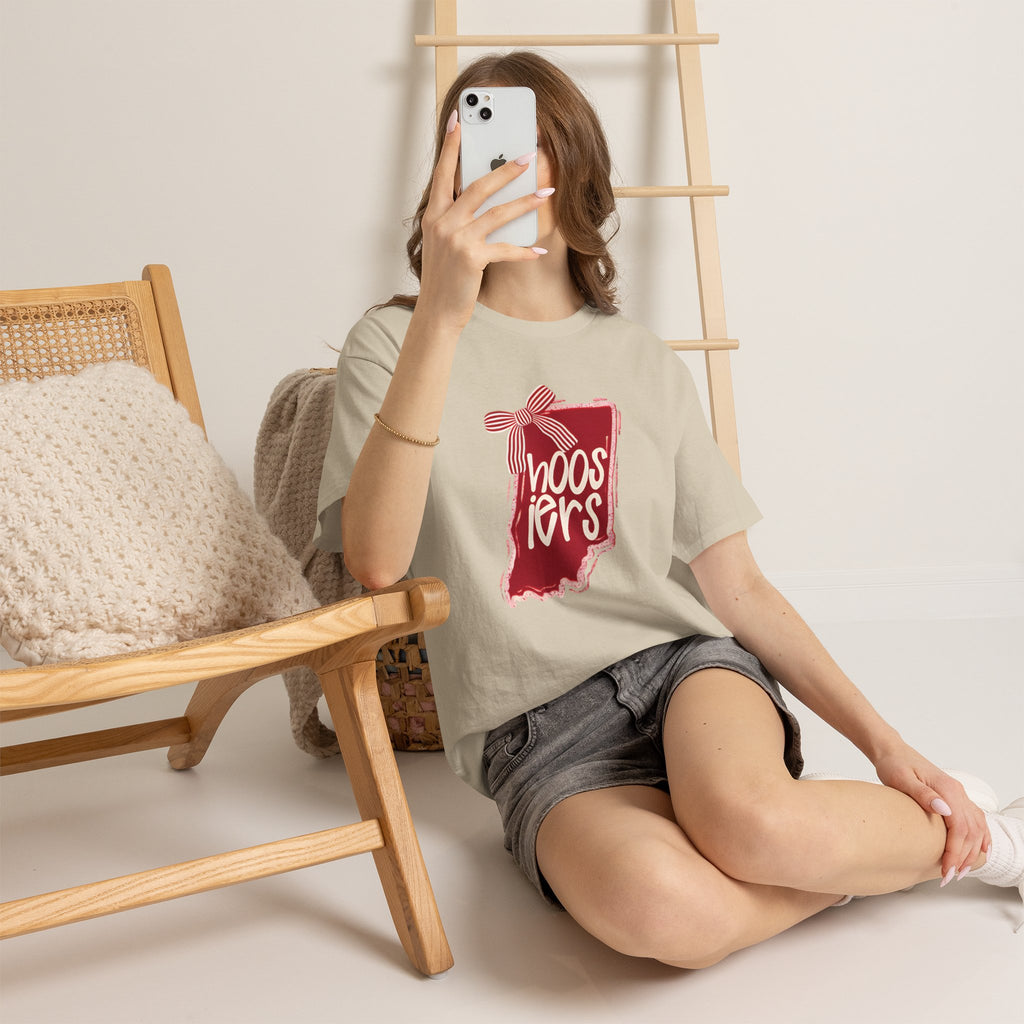 Indiana Hoosiers State with Bow Tee