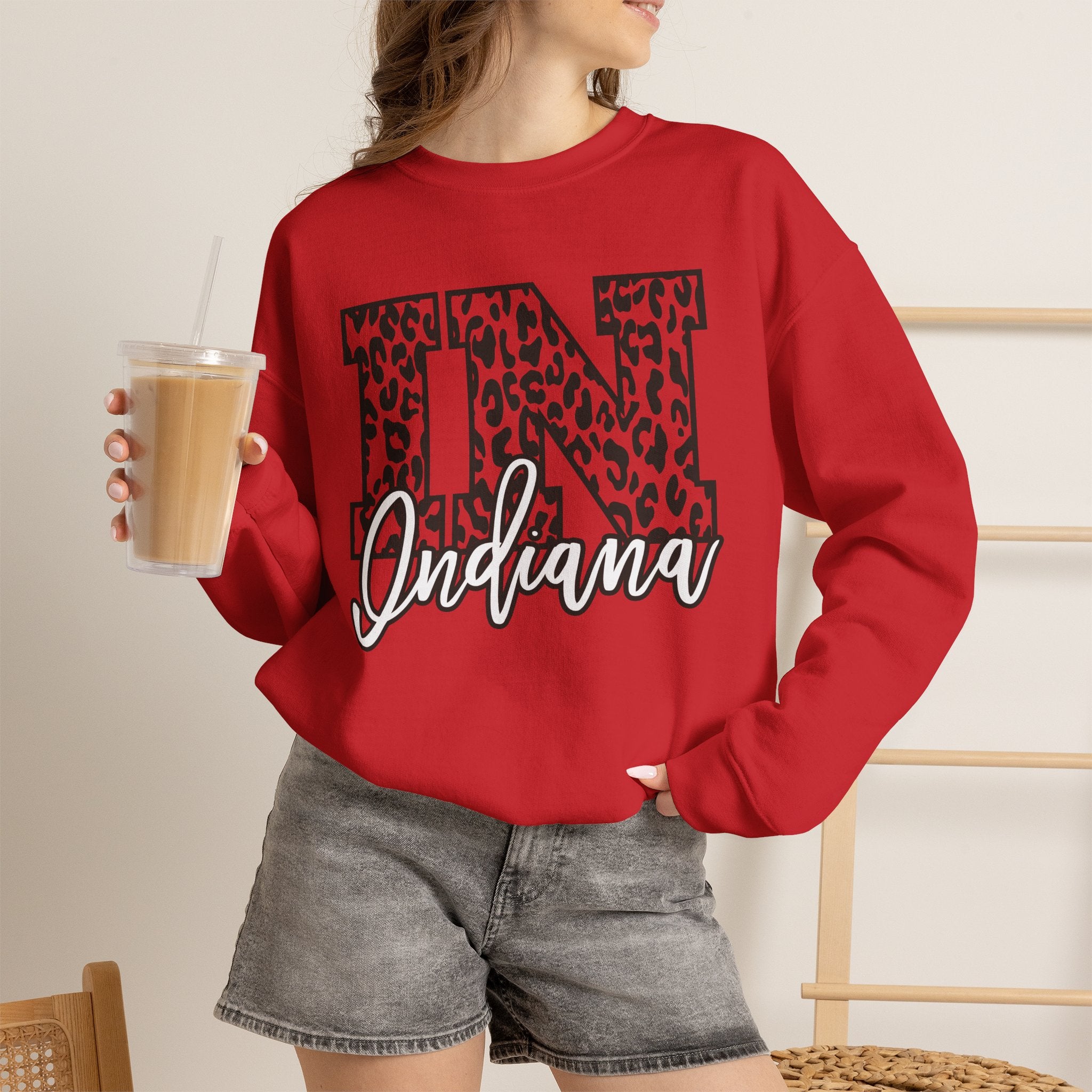 Indiana Leopard Print IN Crewneck