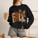 Fall Leopard Patch Crewneck Sweatshirt