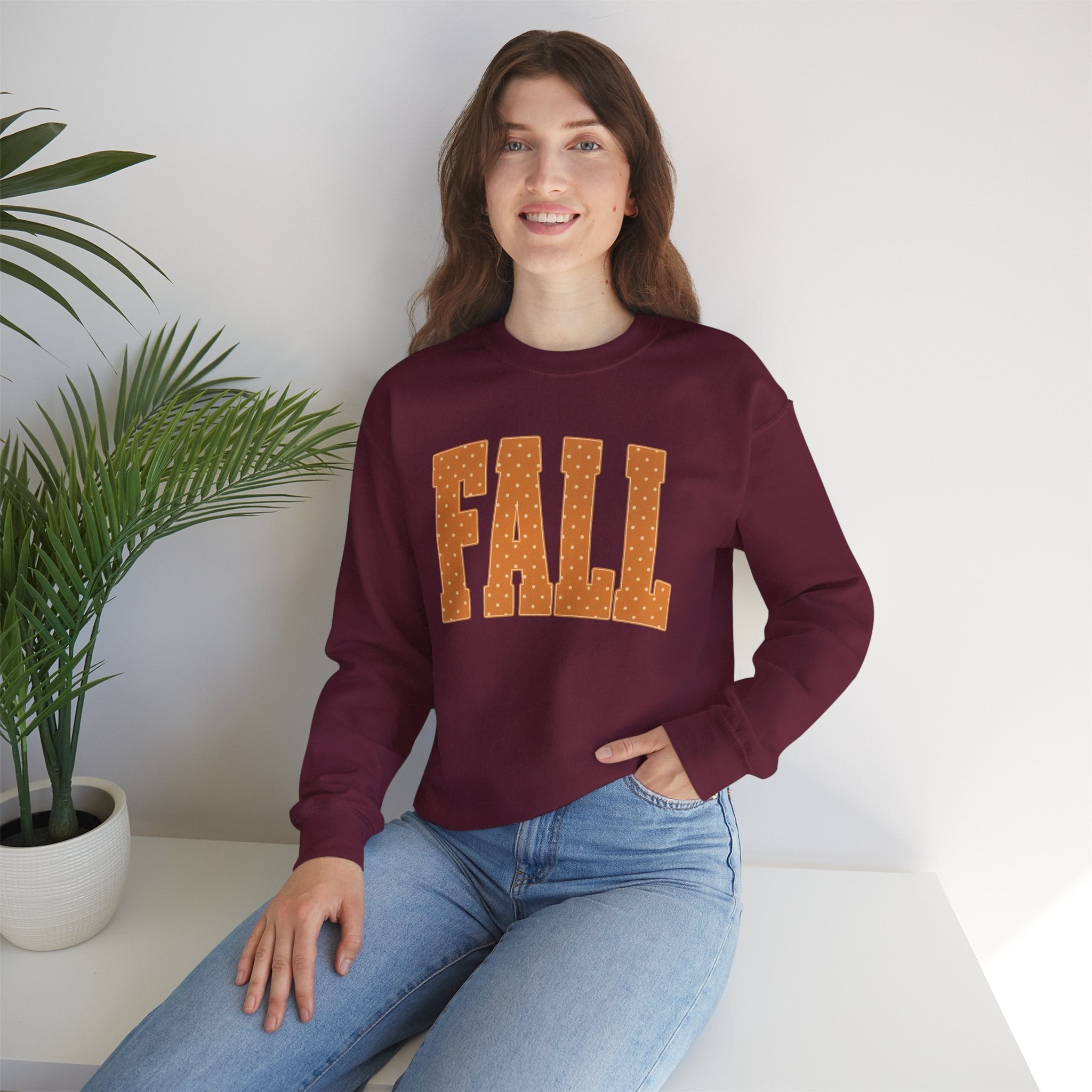 Fall Polka Dot Crewneck Sweatshirt