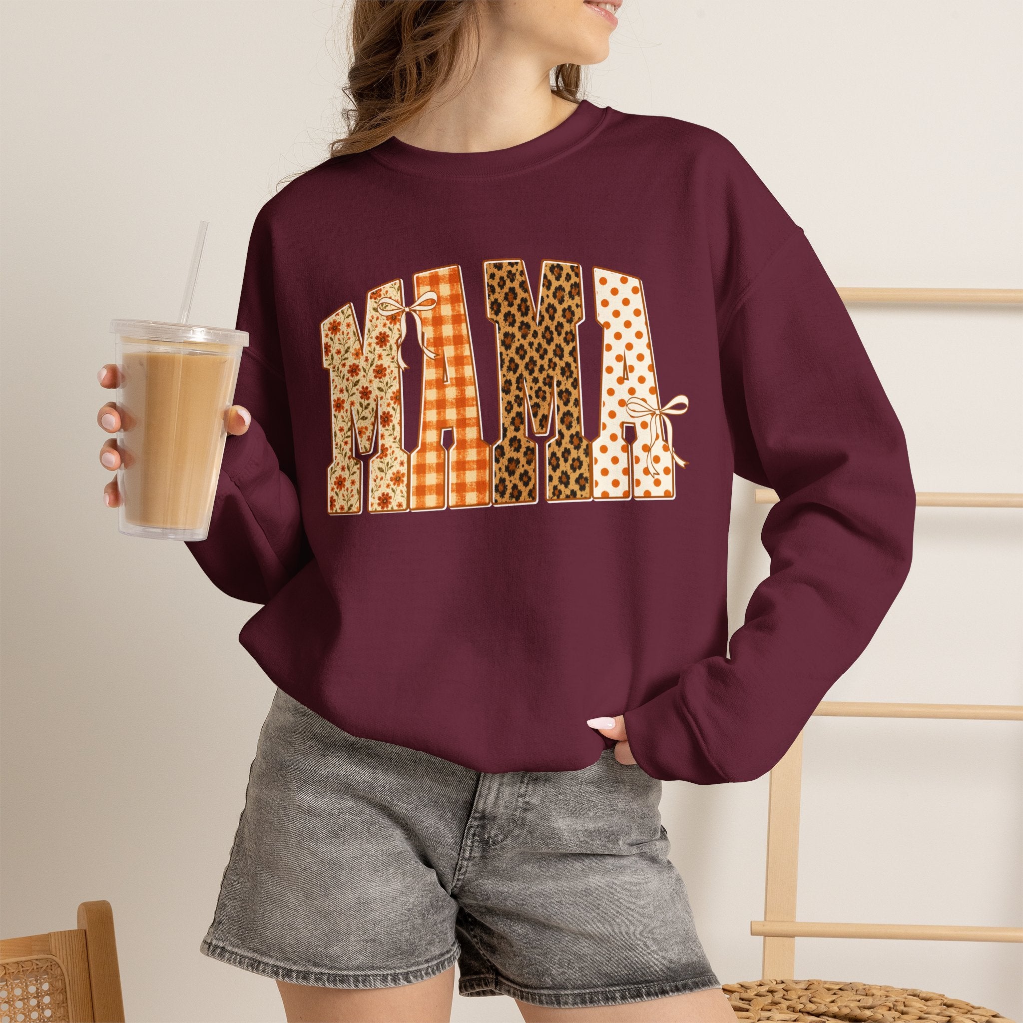 Mama Patchwork Crewneck Sweatshirt