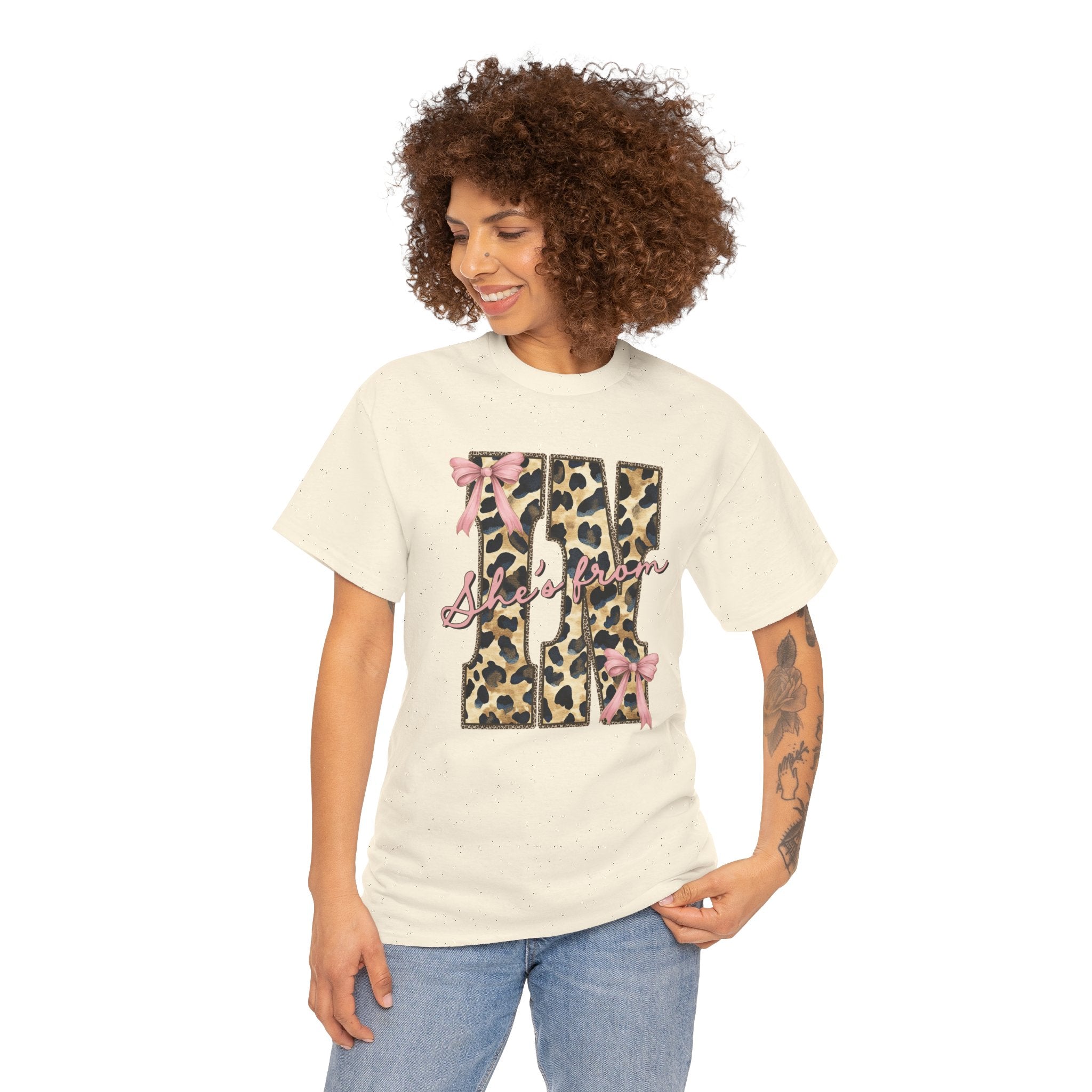 Leopard 'She's From' IN T-shirt