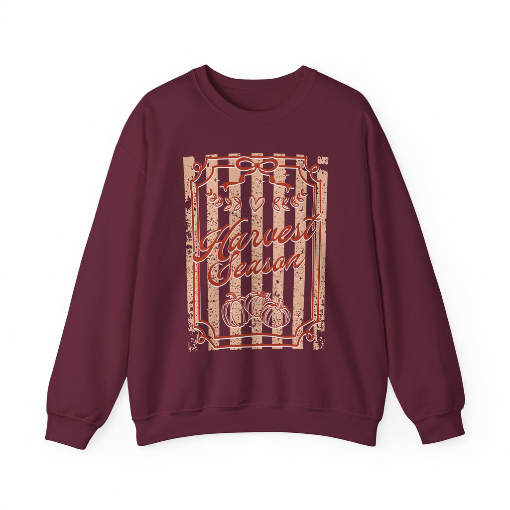 Harvest Season Striped Crewneck Sweatshirt