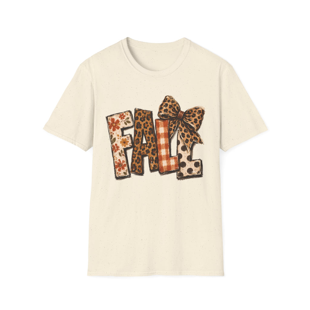 'FALL' Leopard & Plaid Bow T-Shirt
