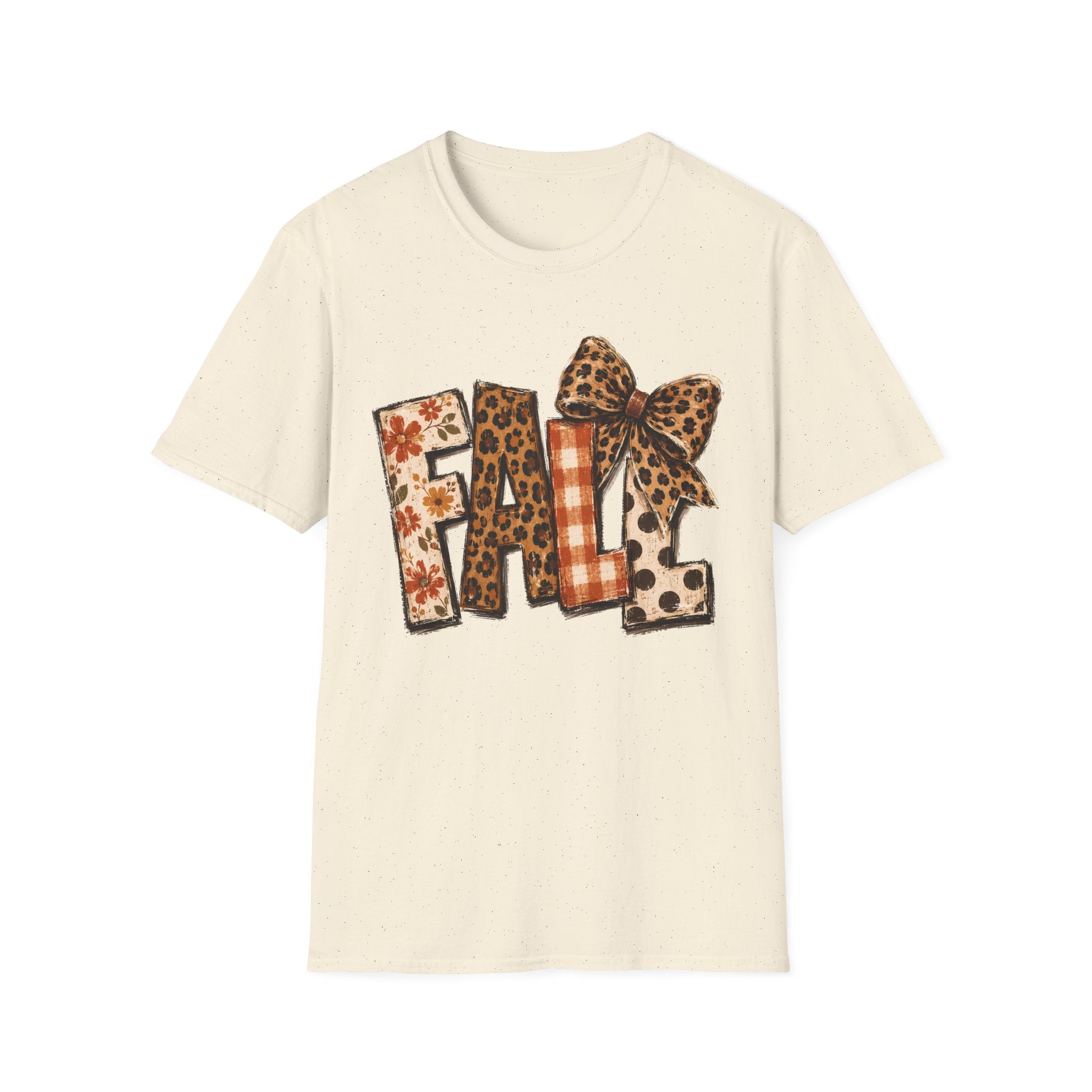 'FALL' Leopard & Plaid Bow T-Shirt