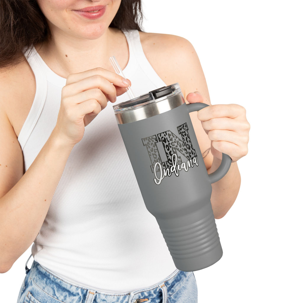 IN Leopard Print 40oz Insulated Travel Mug