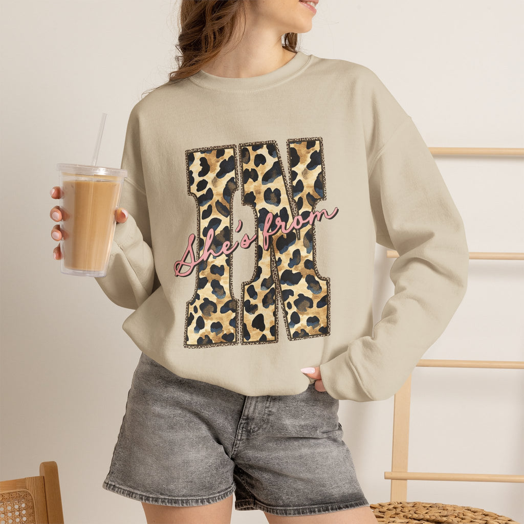 Leopard 'She's From' IN Crewneck