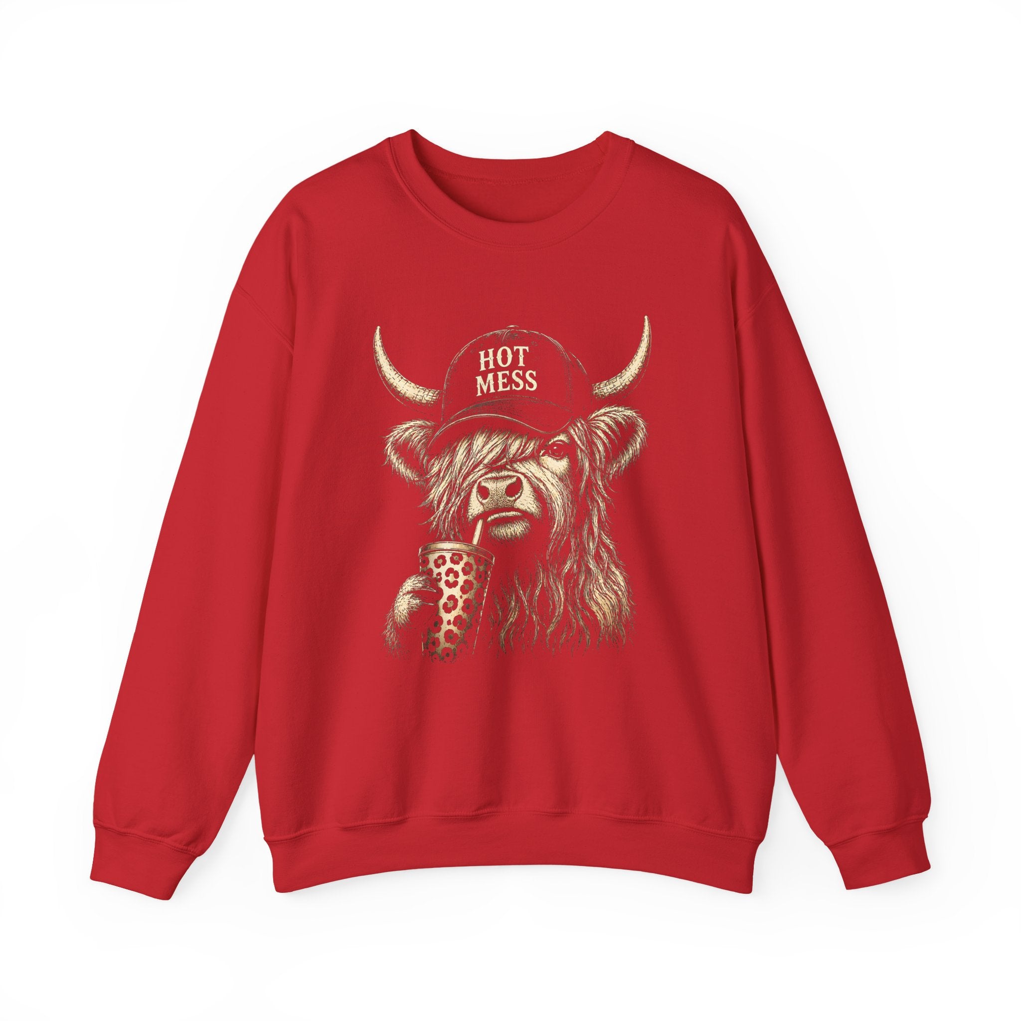 'Hot Mess' Cow Graphic Crewneck