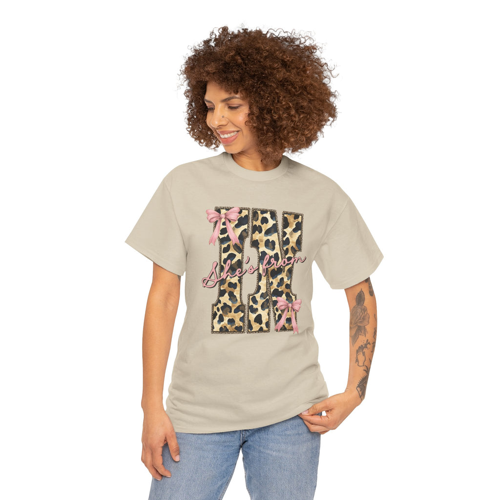 Leopard 'She's From' IN T-shirt