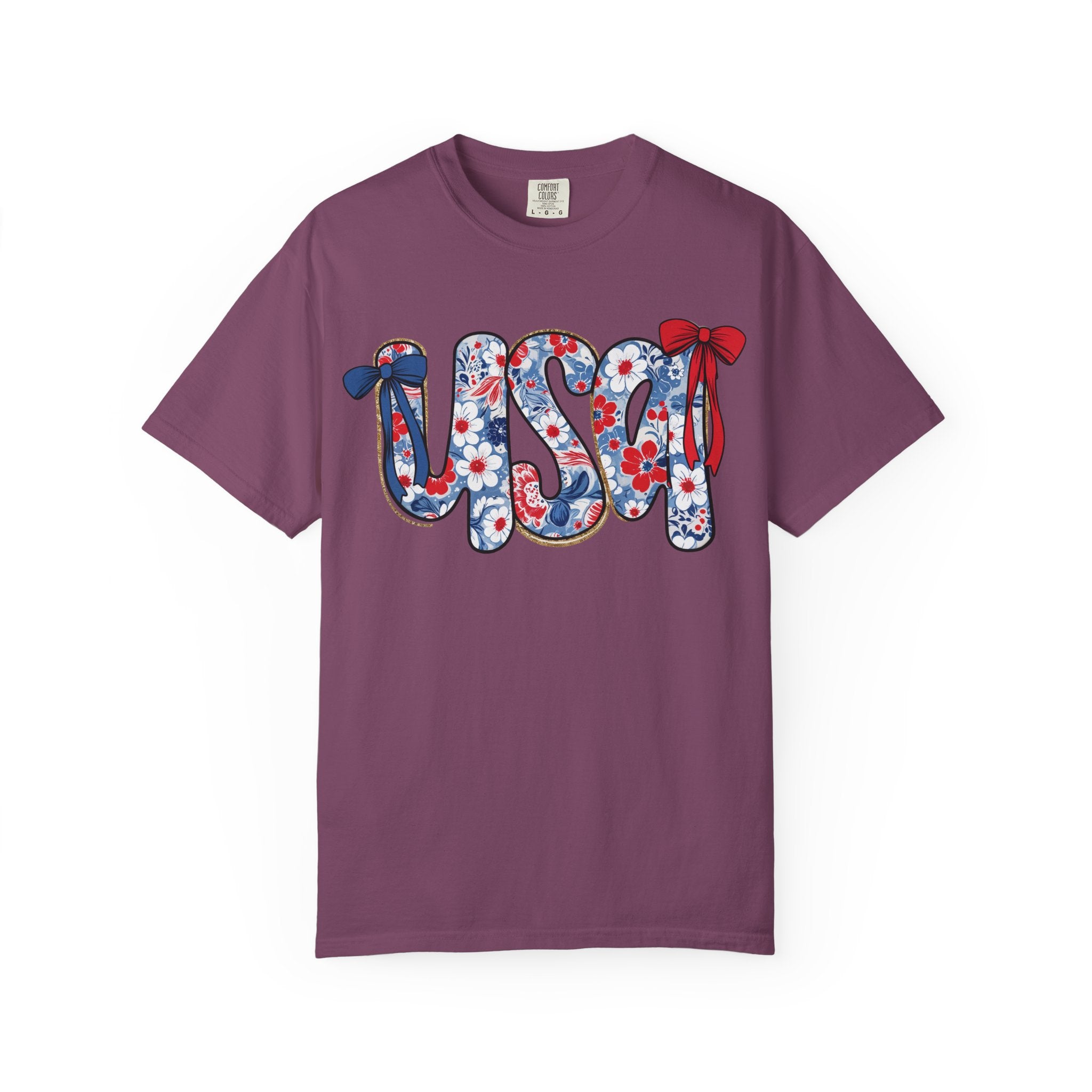 USA Floral Graphic T-Shirt
