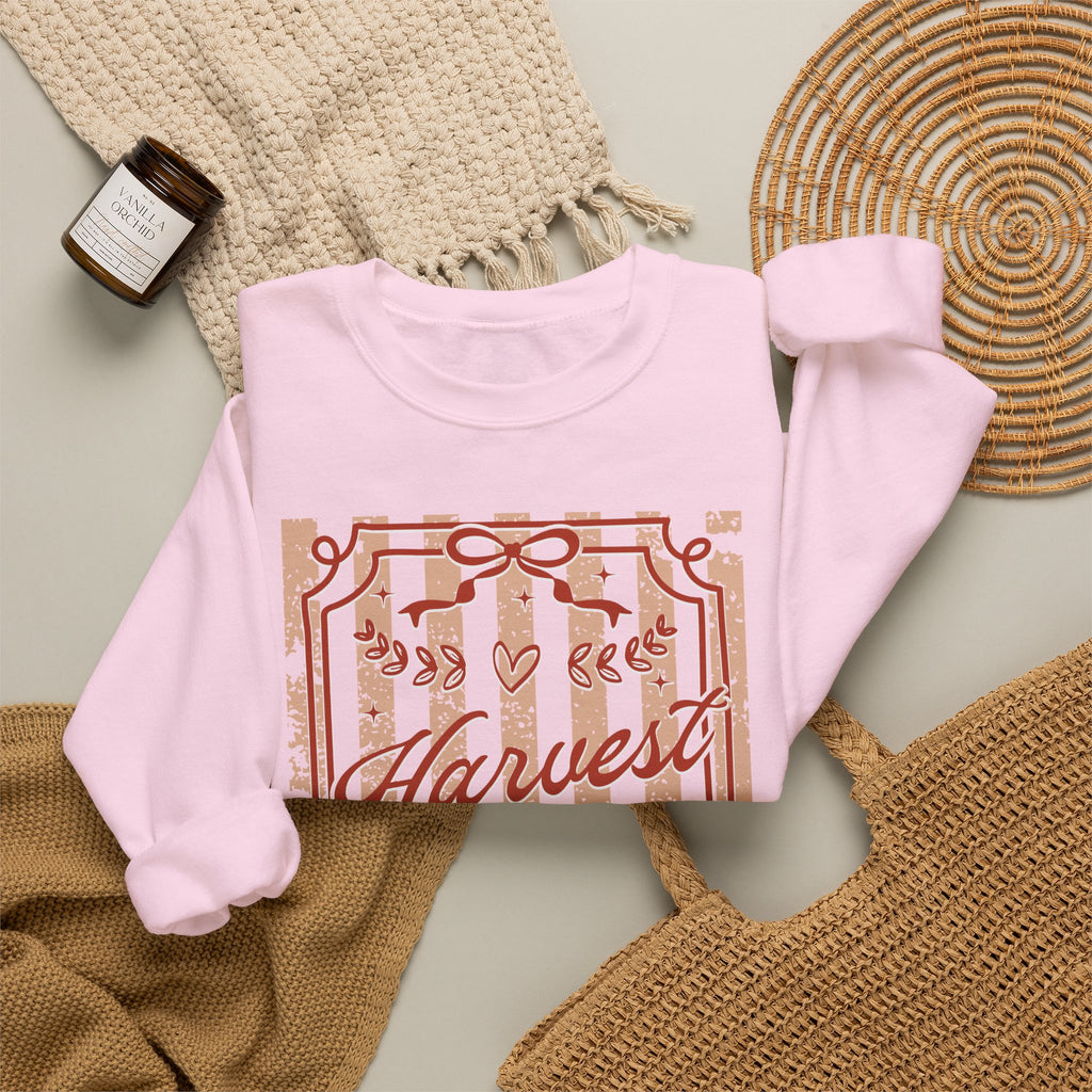 Harvest Season Striped Crewneck Sweatshirt