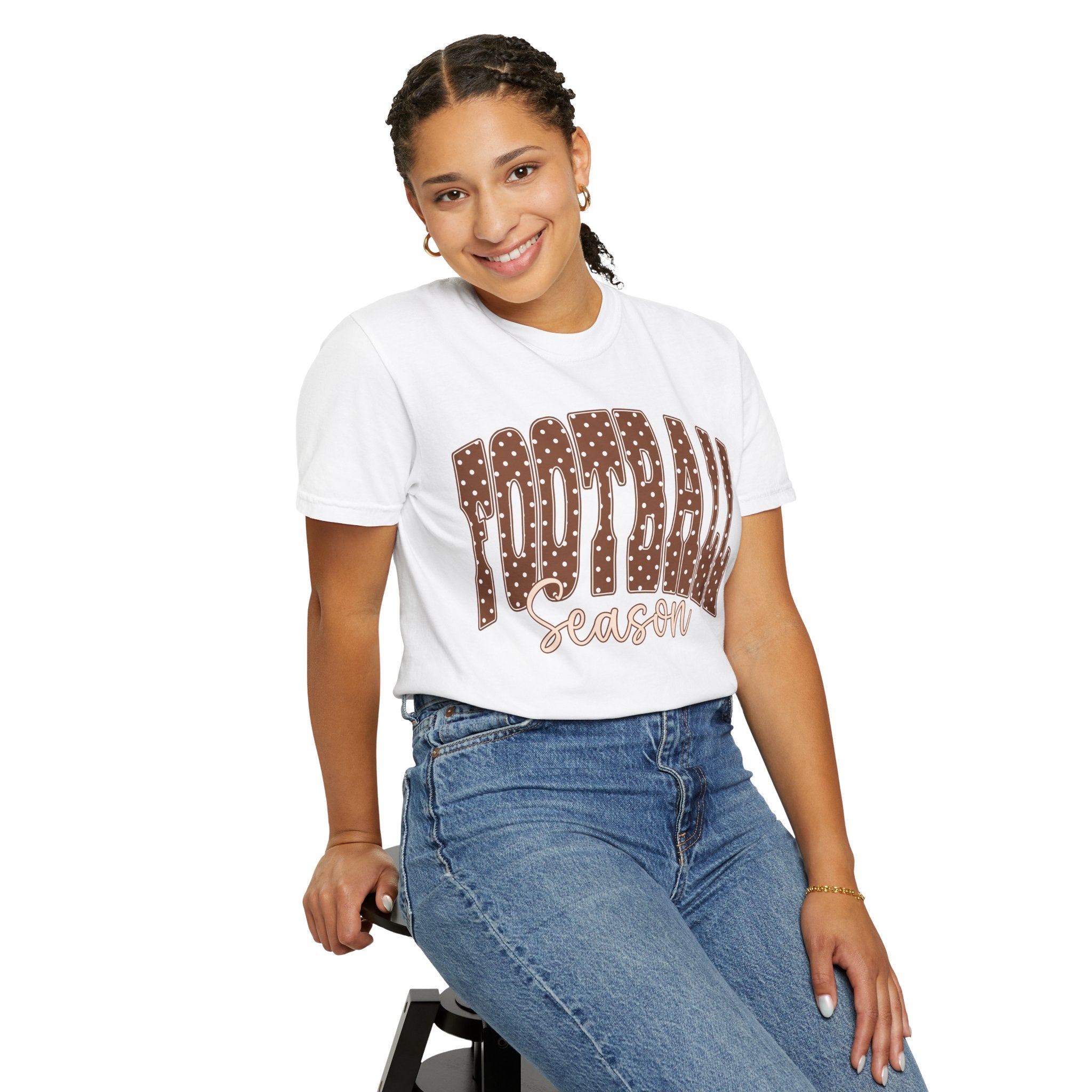 Football Season Retro Polka Dot Graphic T-Shirt