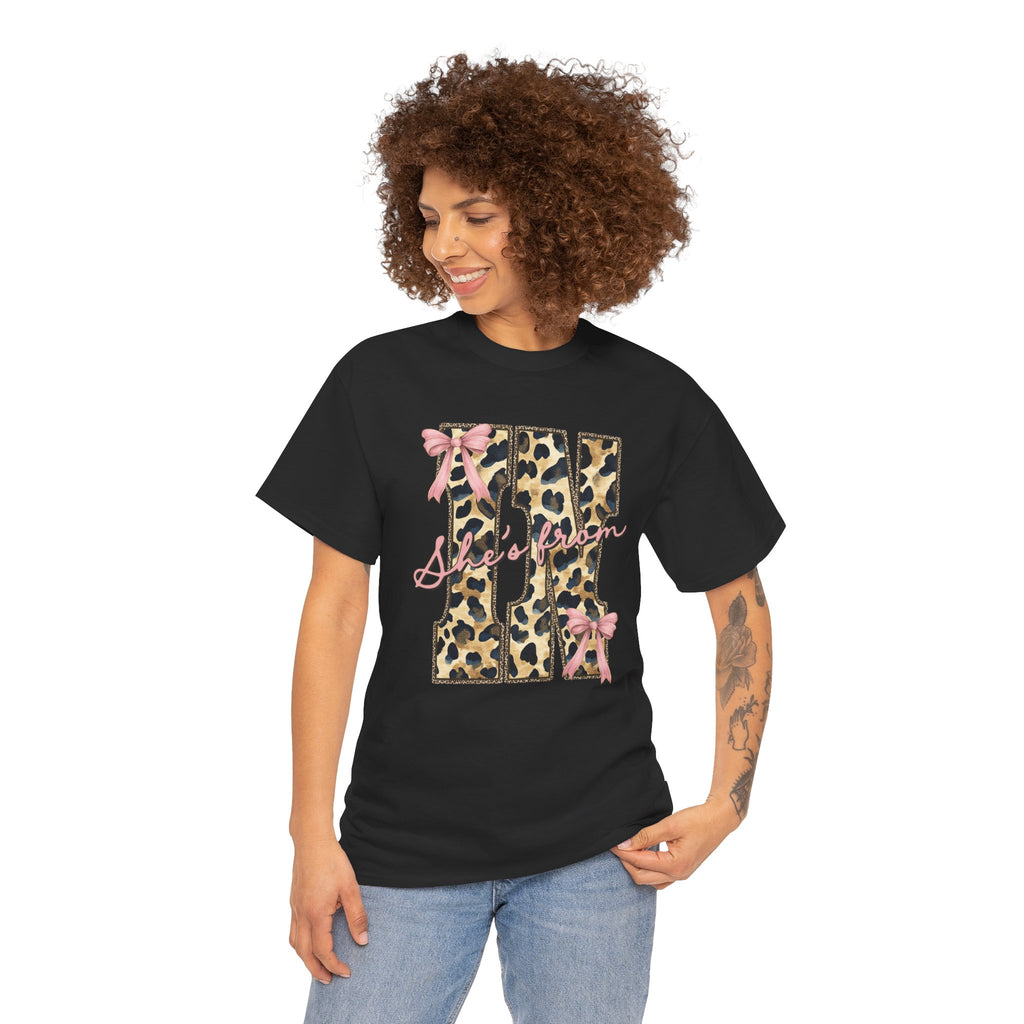Leopard 'She's From' IN T-shirt