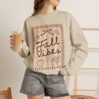 Fall Vibes Striped Crewneck Sweatshirt