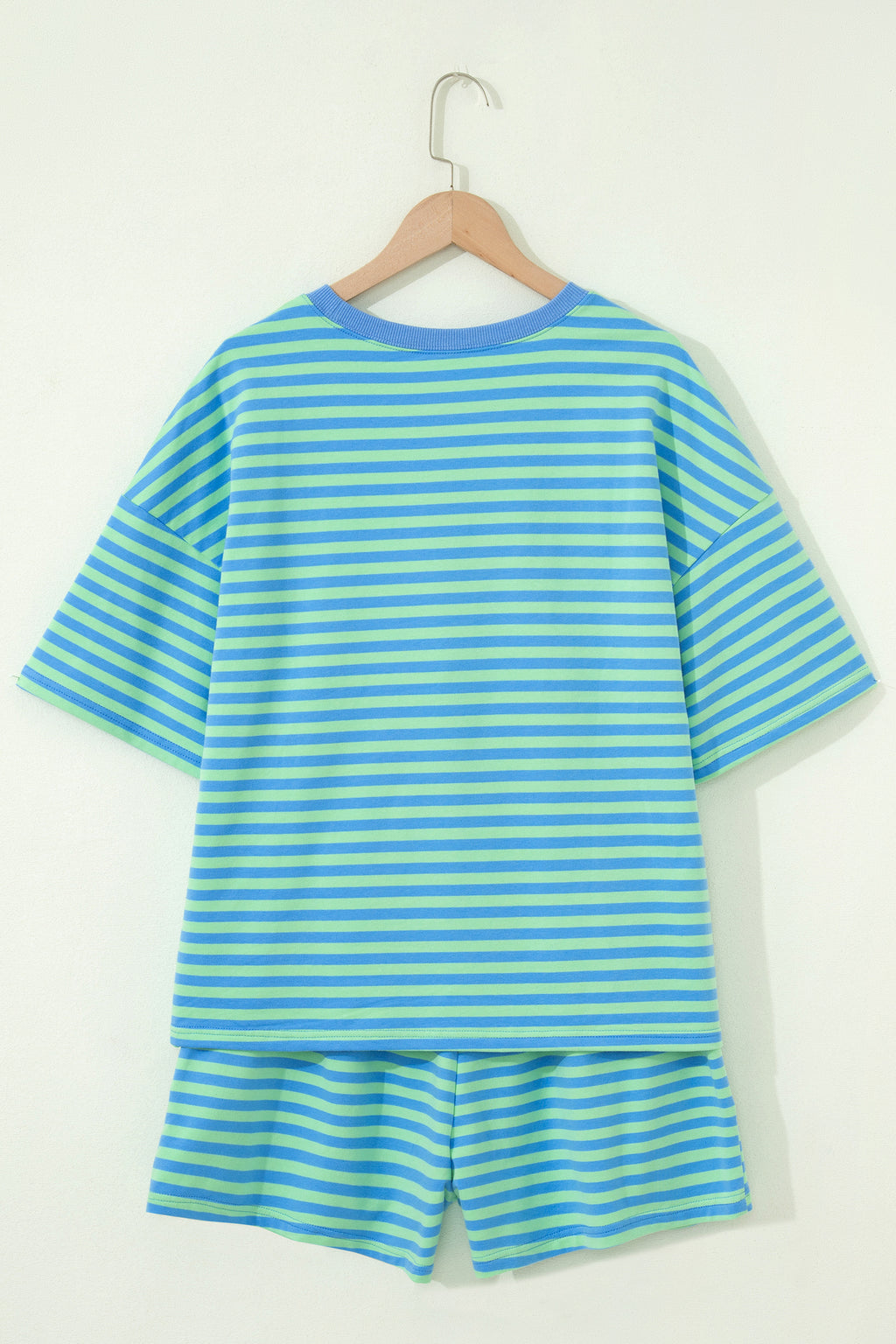Striped Ribbed Cotton Two-Piece Pant Set