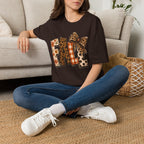 'FALL' Leopard & Plaid Bow T-Shirt