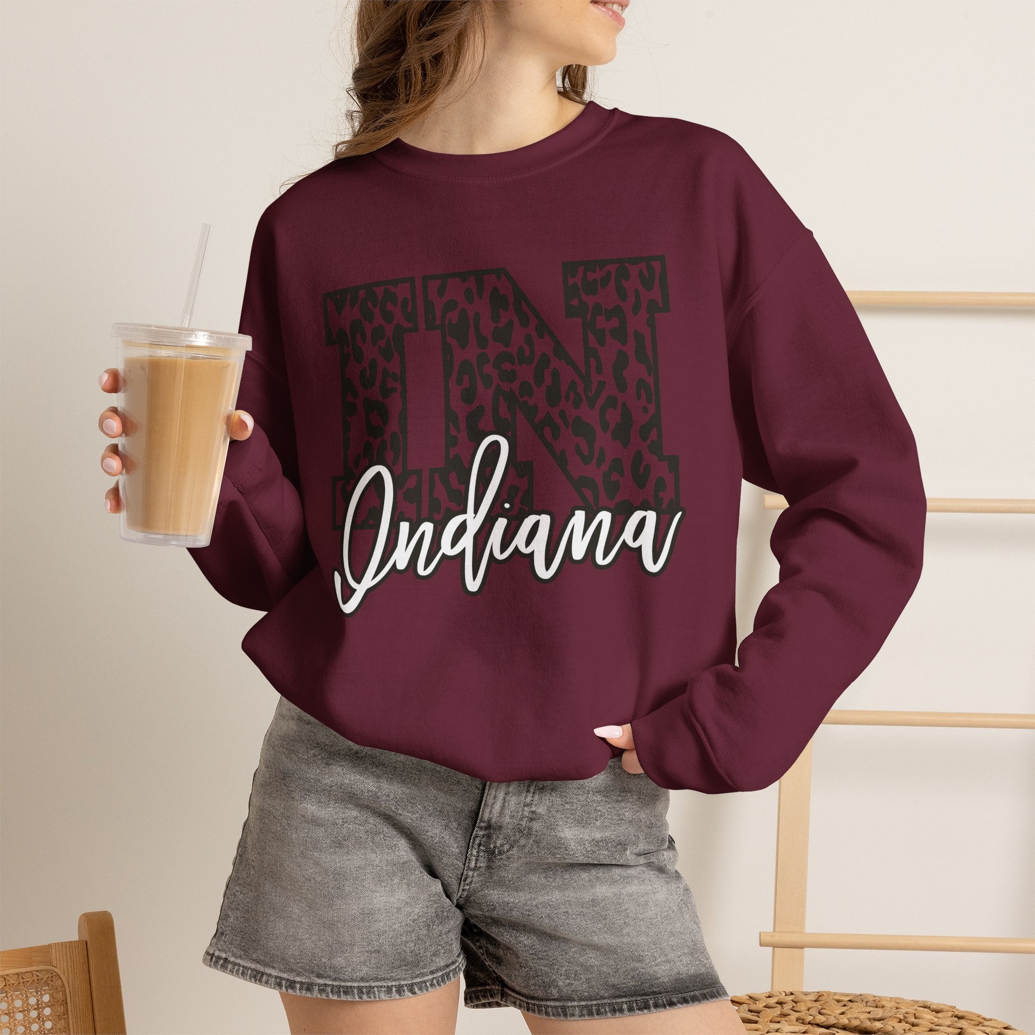 Indiana Leopard Print IN Crewneck