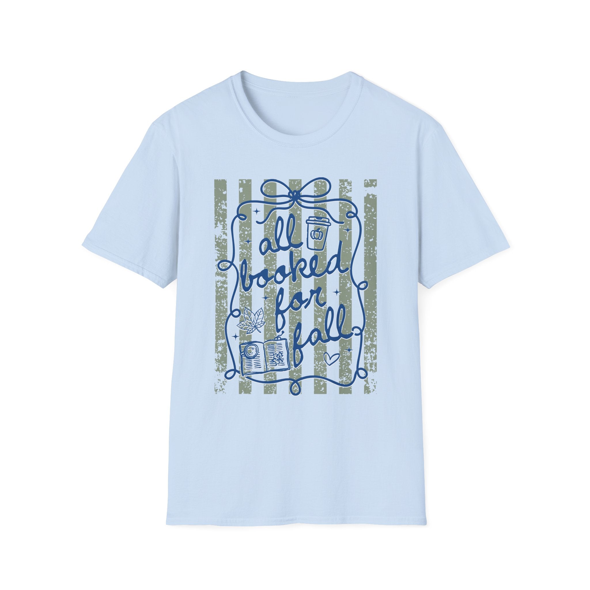 All Booked for Fall Vintage Striped Graphic Tee