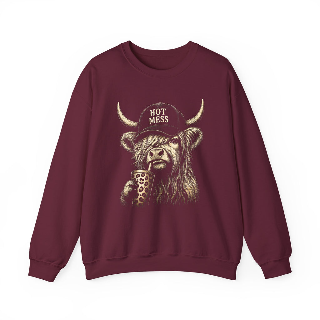 'Hot Mess' Cow Graphic Crewneck