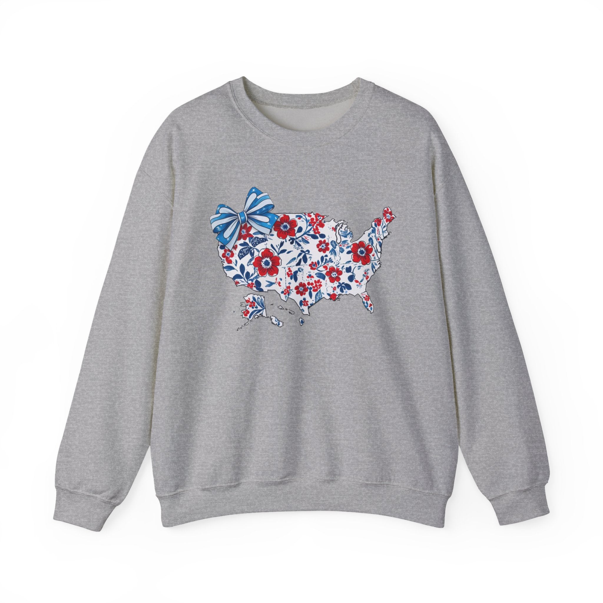Patriotic Floral USA Crewneck