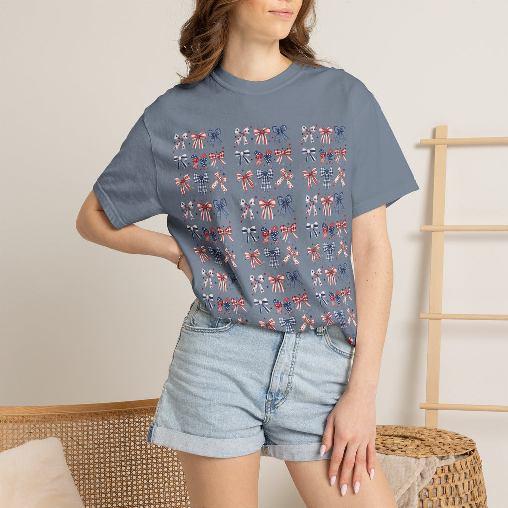 Red, White & Blue Ribbon Pattern T-shirt