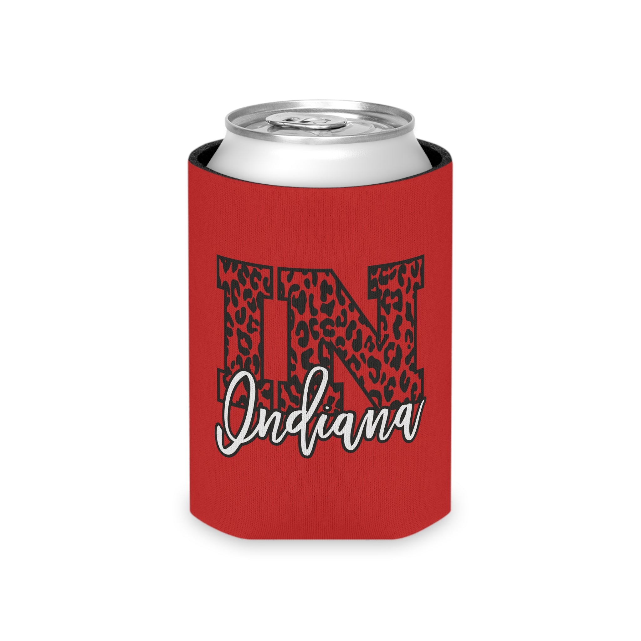 Indiana Leopard Print Double Sided Can Cooler