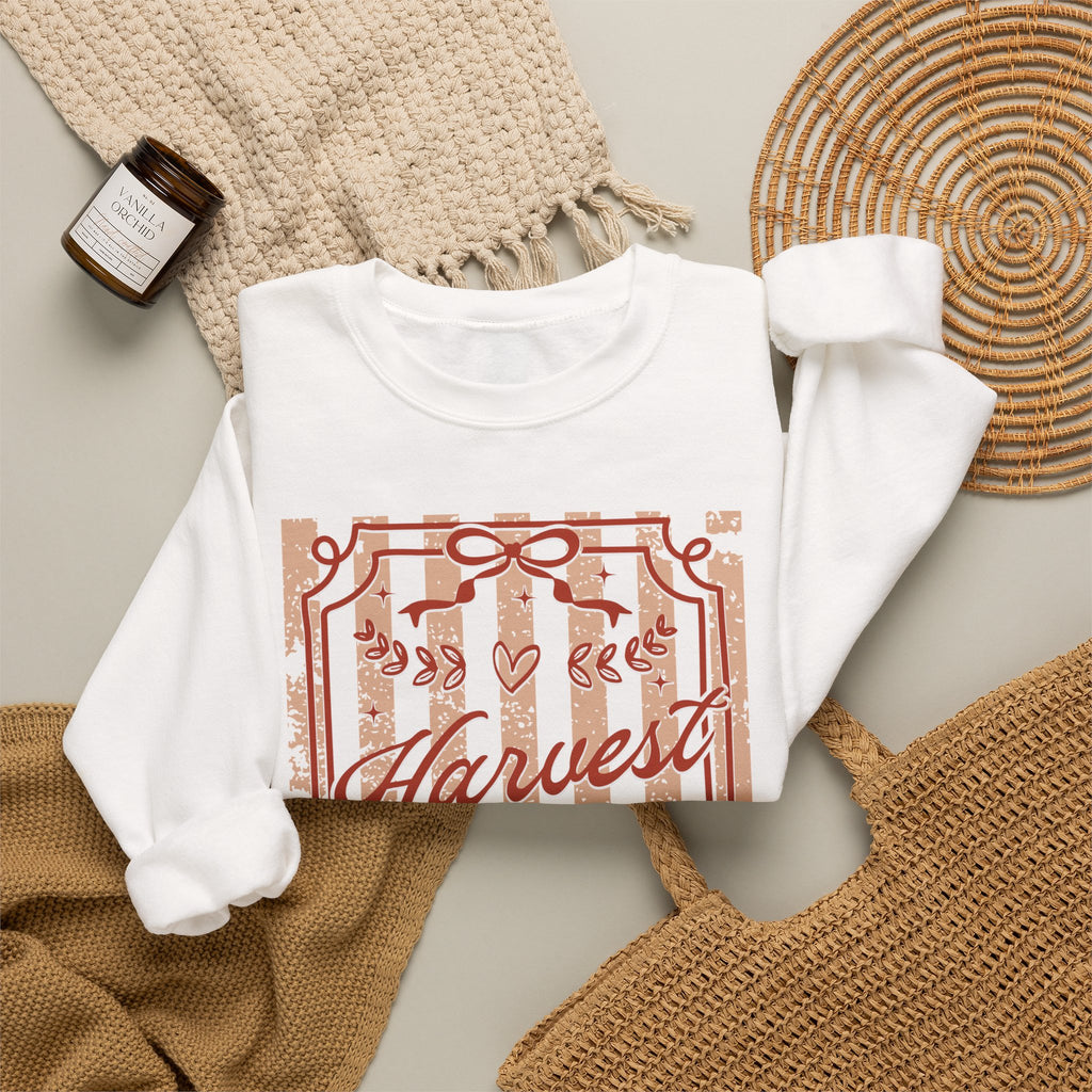 Harvest Season Striped Crewneck Sweatshirt