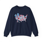 Patriotic Floral USA Crewneck