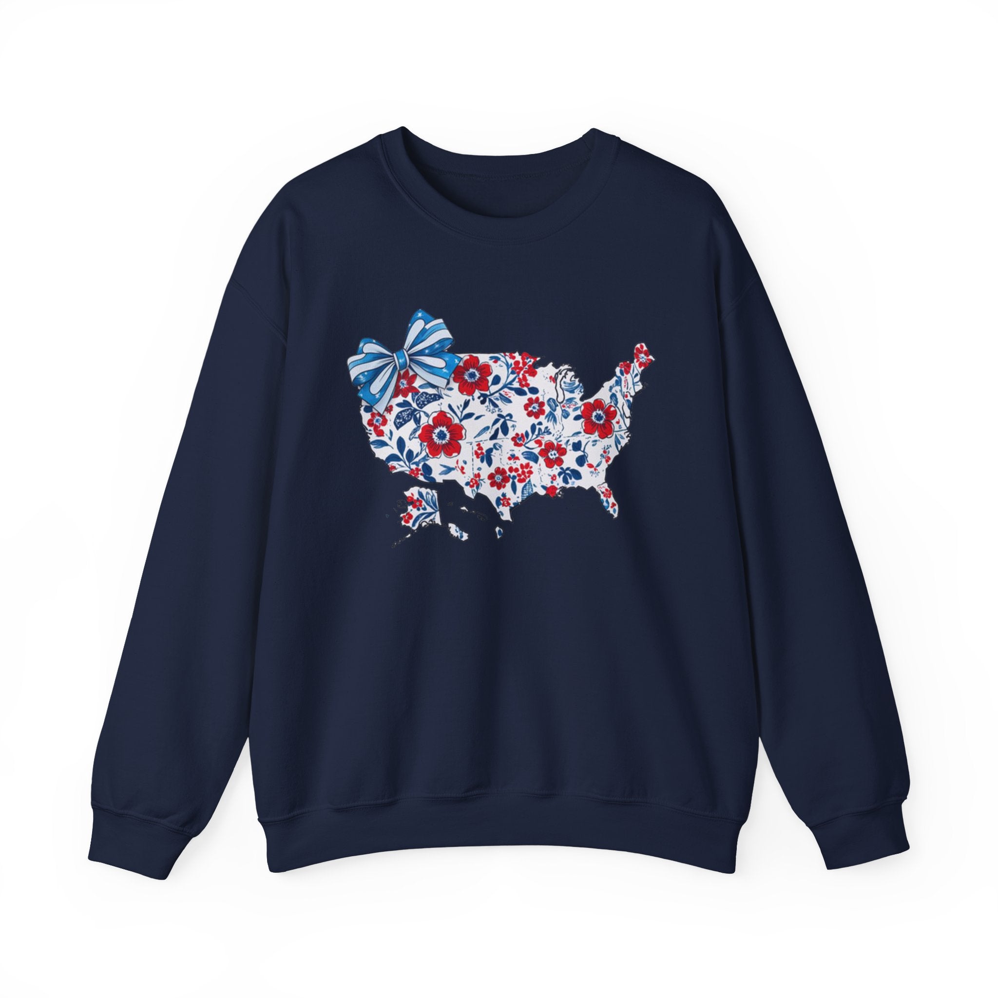 Patriotic Floral USA Crewneck