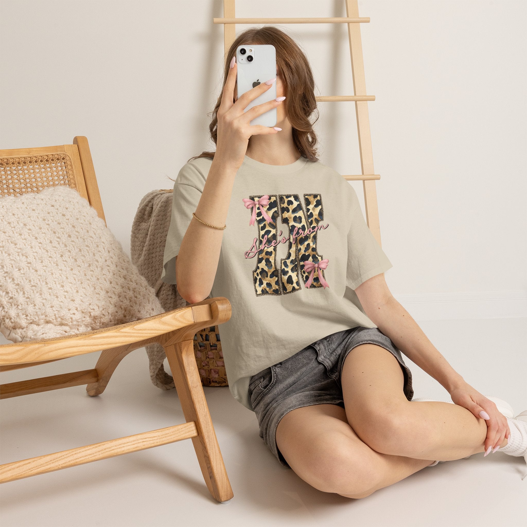 Leopard 'She's From' IN T-shirt