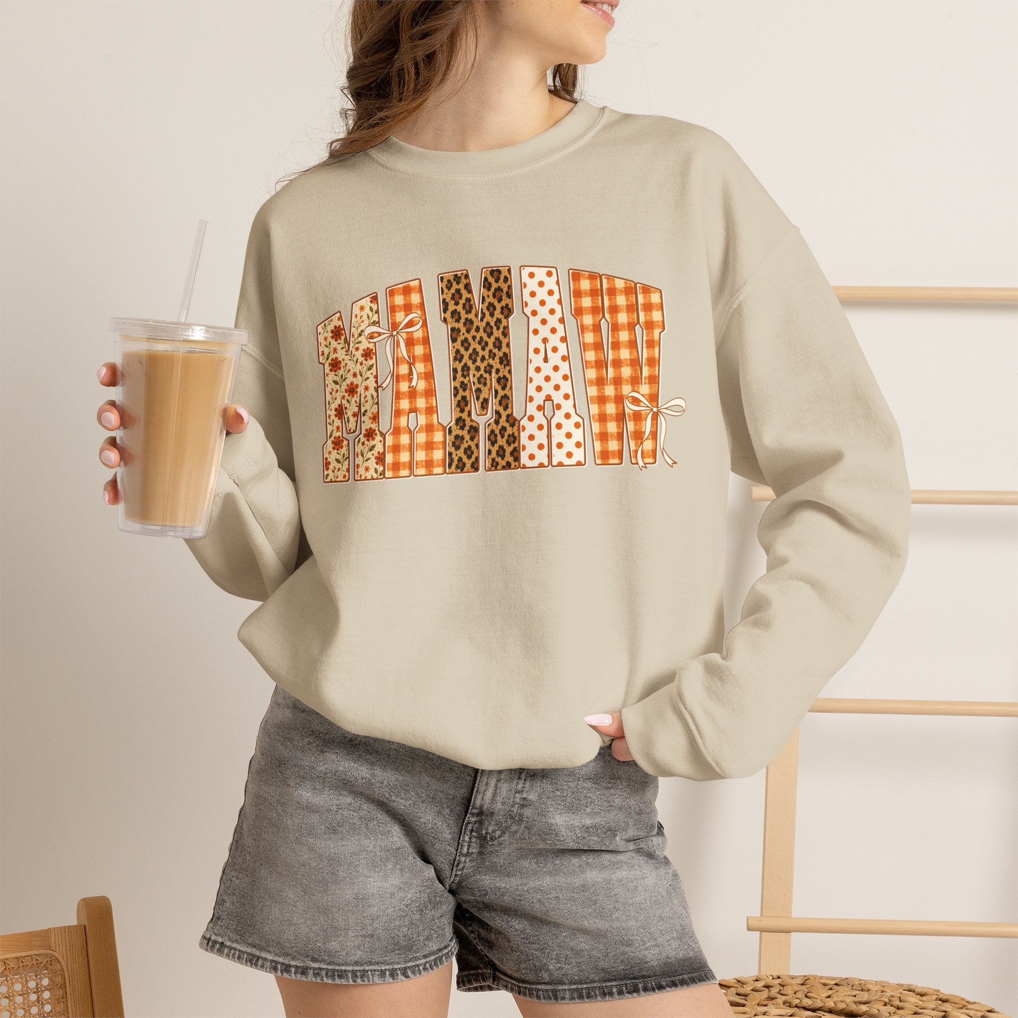 Mamaw Patchwork Crewneck Sweatshirt