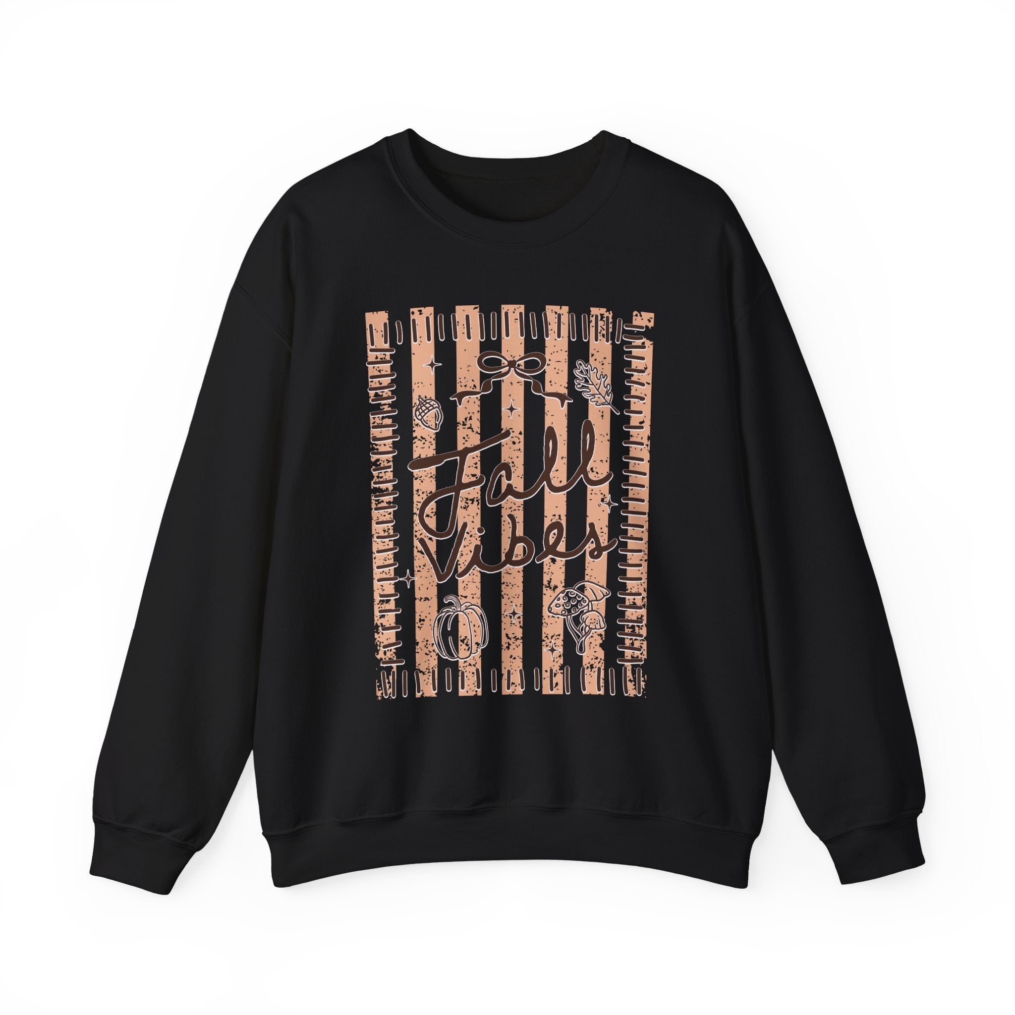 Fall Vibes Striped Crewneck Sweatshirt