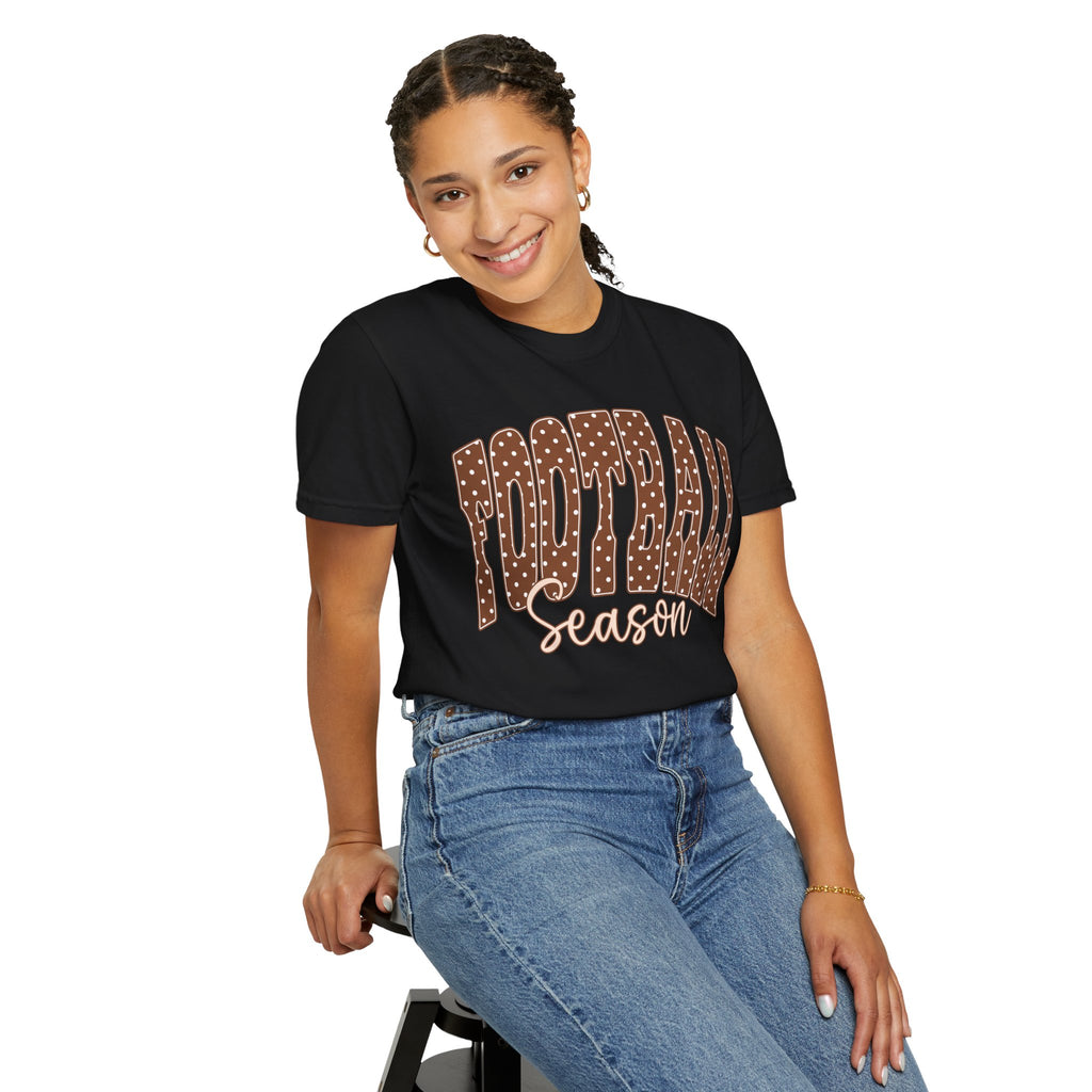 Football Season Retro Polka Dot Graphic T-Shirt