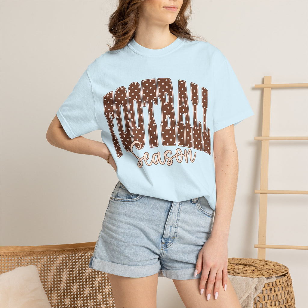 Football Season Retro Polka Dot Graphic T-Shirt