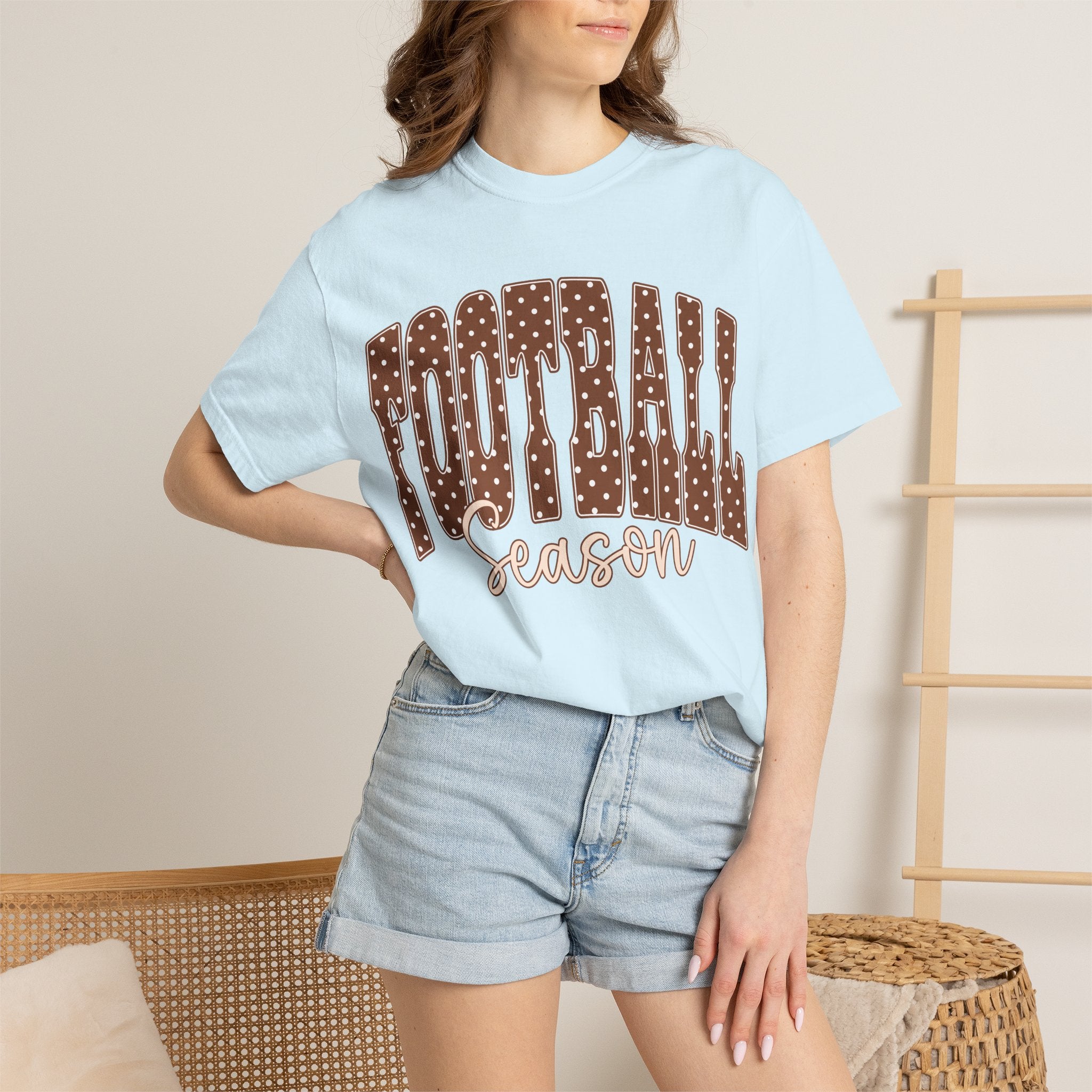 Football Season Retro Polka Dot Graphic T-Shirt