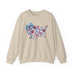 Patriotic Floral USA Crewneck