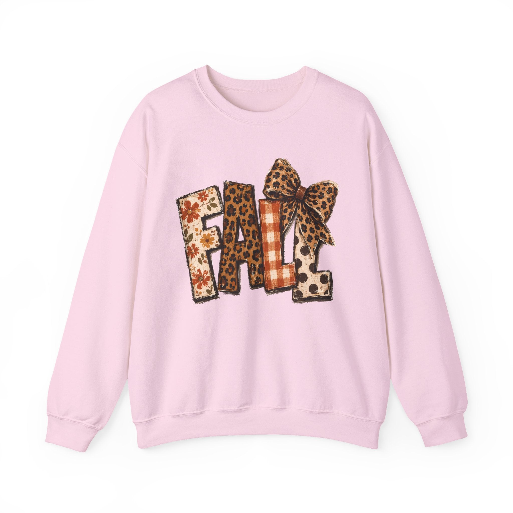Fall Leopard Patch Crewneck Sweatshirt