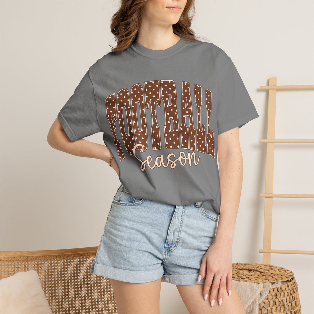 Football Season Retro Polka Dot Graphic T-Shirt