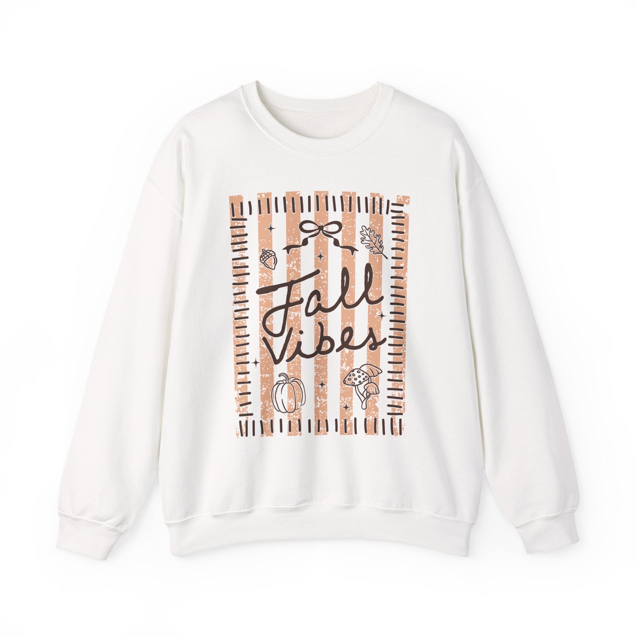 Fall Vibes Striped Crewneck Sweatshirt