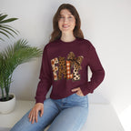 Fall Leopard Patch Crewneck Sweatshirt